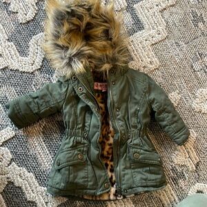 Urban republic 12m green hooded jacket green army color coat